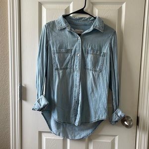 Denim womens button down shirt